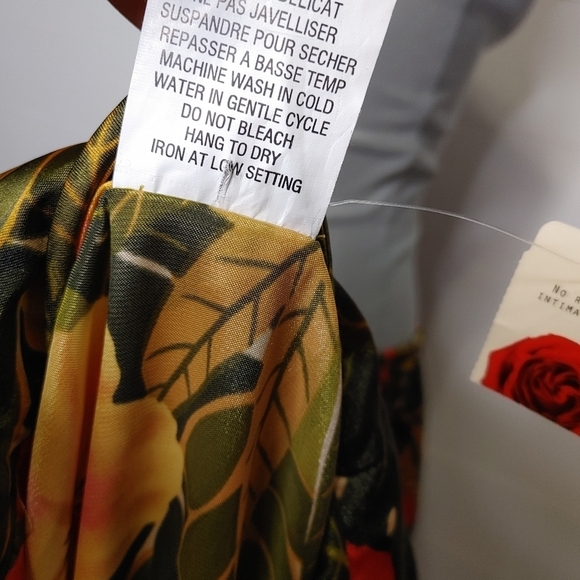 VINTAGE deadstock satin tropical print pajama set L - Picture 11 of 15